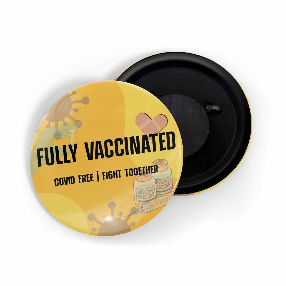 dhcrafts Fridge Magnet Multicolor Fully Vaccinated D3 vaccine Glossy Finish Design Pack of 1 (58mm)